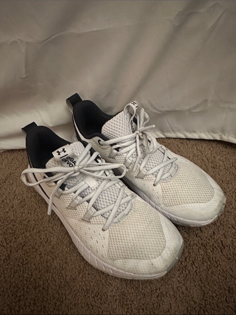 Under Armour HOVR White and Black Athletic Training Shoes
